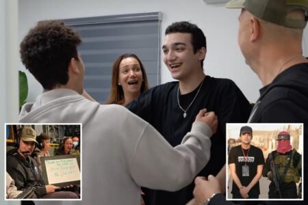 Edan Alexander holds up ‘Thank you President Trump’ sign moments before emotional reunion with family